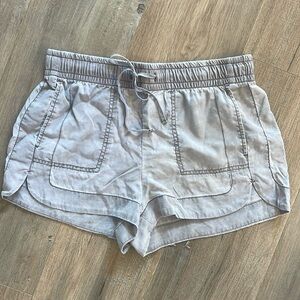 High Rise Fabric Shorts